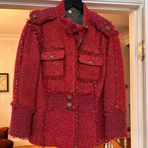 Tory Burch Red Tweed / Boucle Blazer